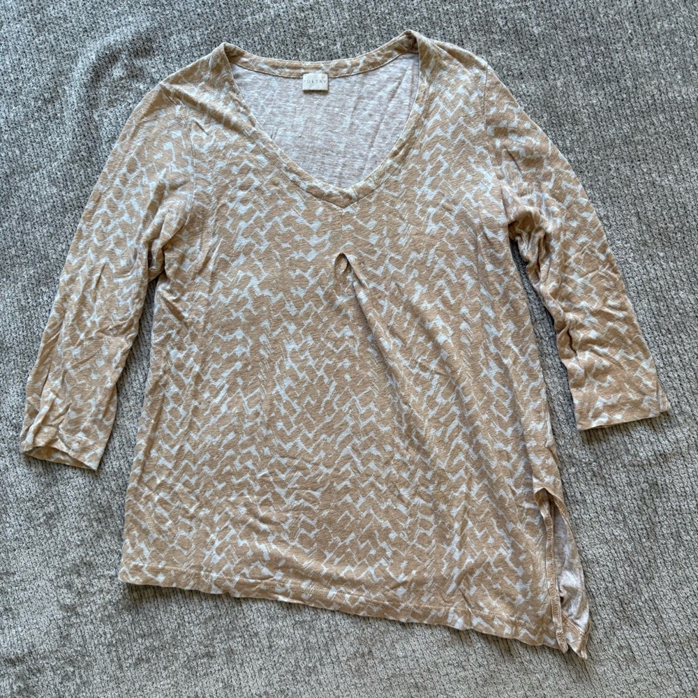 POETRY Linen Patterned V-Neck Tunic Top –‎ US 6 / UK 10